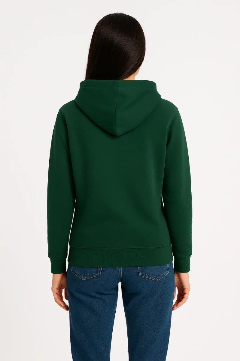Üç İplik Kapüşonlu Kanguru Cepli Sweatshirt hoodie - Haki -