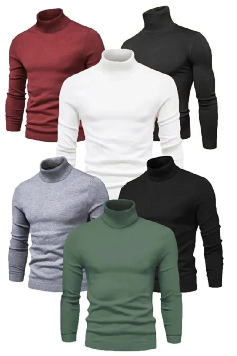 6 Adet   Kaşkorse Boğazlı Full Likralı Fitilli Body Kazak