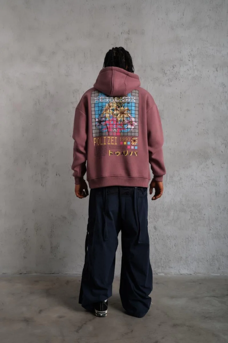 Patel Six Baskılı Kapüşonlu Sweat - Gül Kurusu