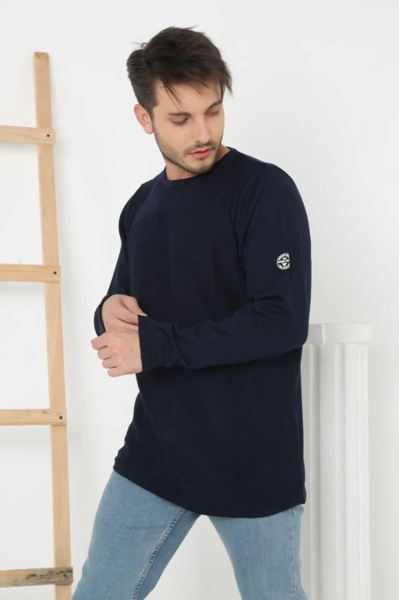 Biskilet Yaka Kolu Armalı - Lacivert