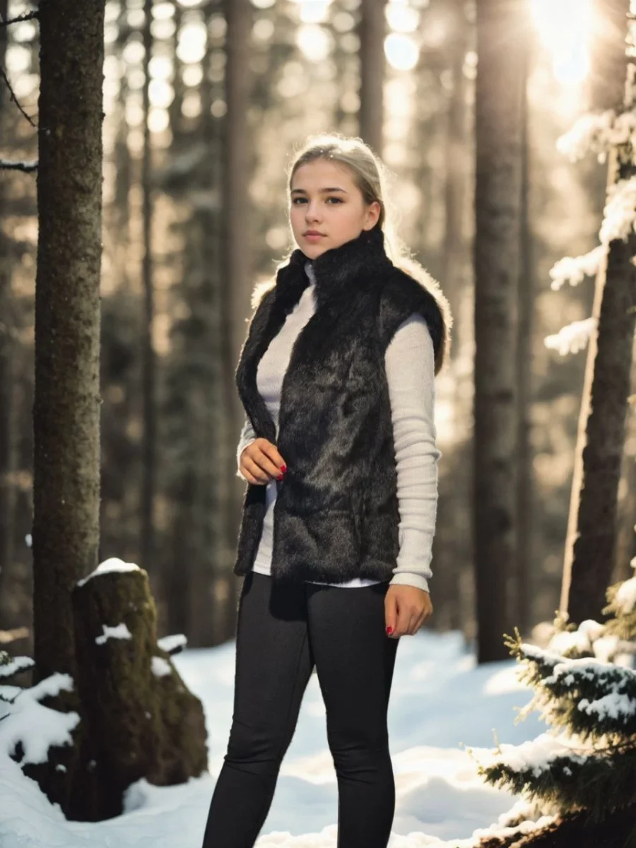 Kolsuz Hakiki Kürk - Siyah