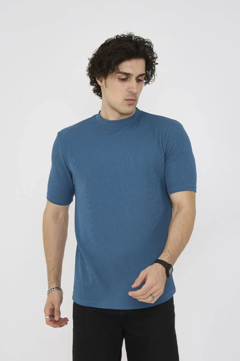 Bisiklet Yaka Slim fit T-Shirt- Turkuaz