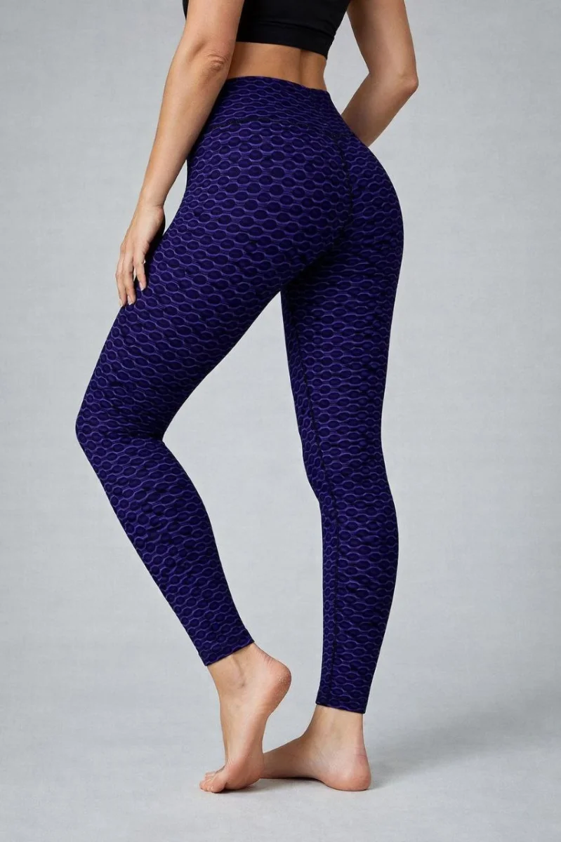 Kadın Yüksek Bel Toparlayıcı Likralı Büzgülü Tayt - Mavi