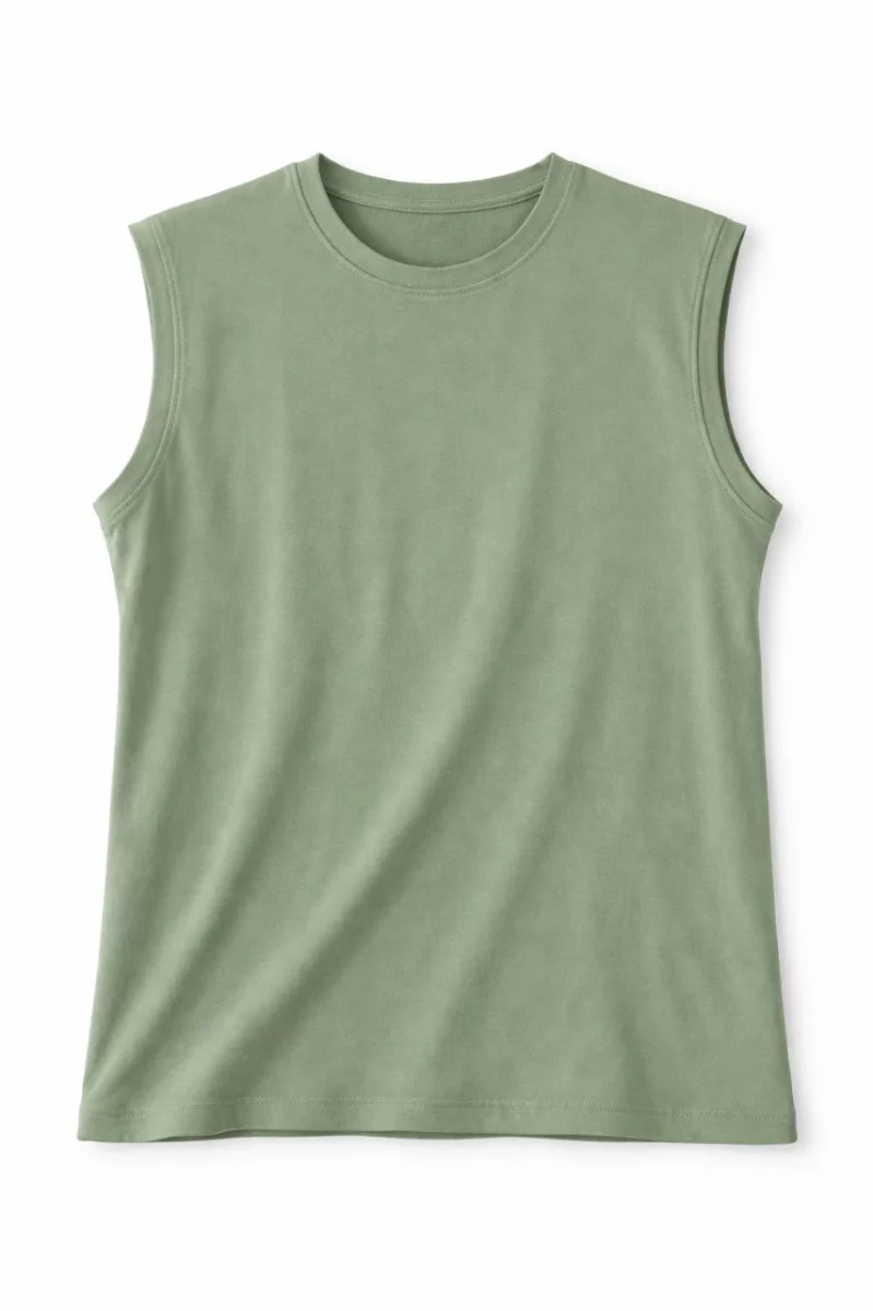 Oversize Kadın Atlet Salaş Kalıp Bisiklet Yaka Basic Yazlık Spor Bluz - Mint Yeşili