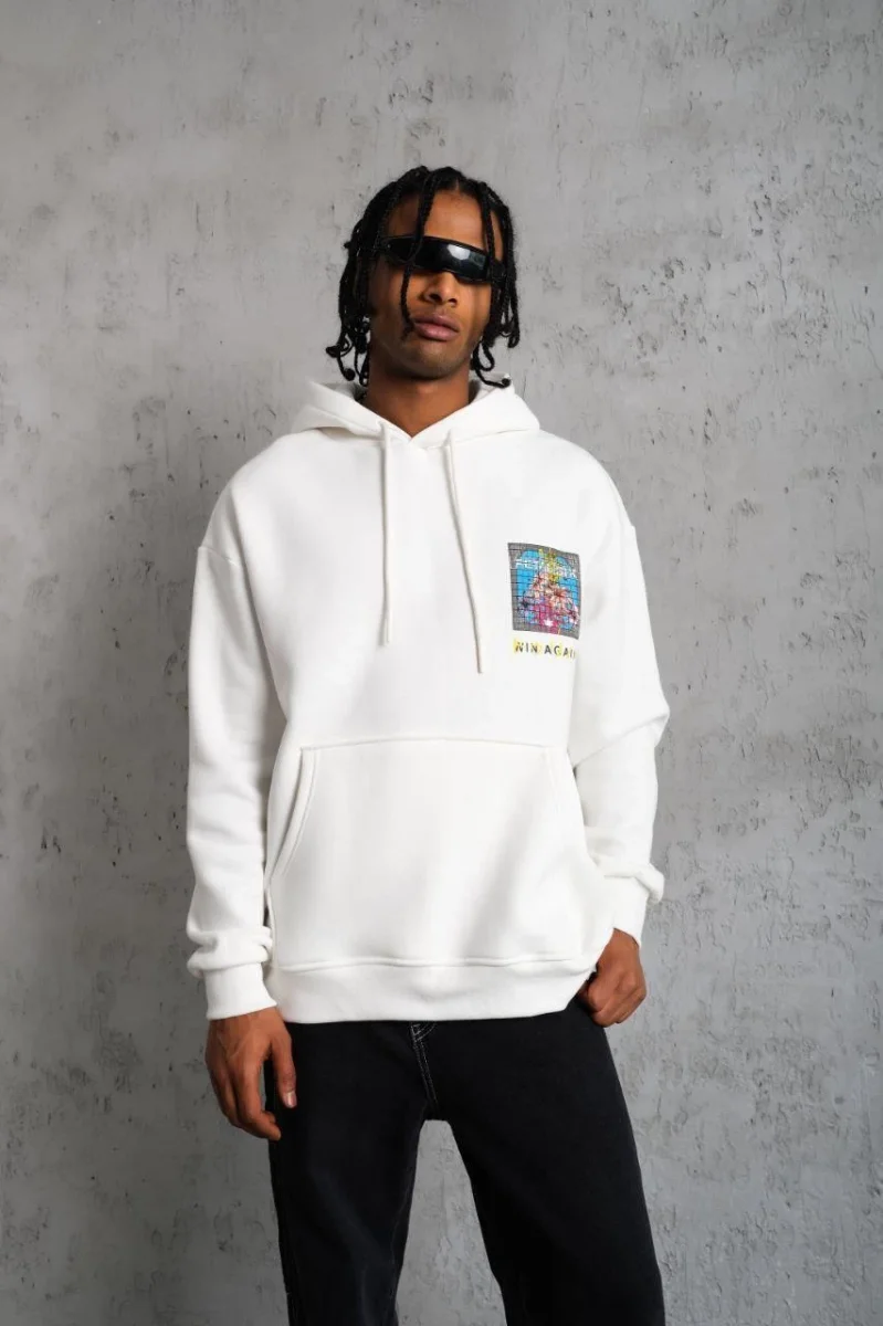 Patel Six Baskılı Kapüşonlu Sweat - Beyaz -