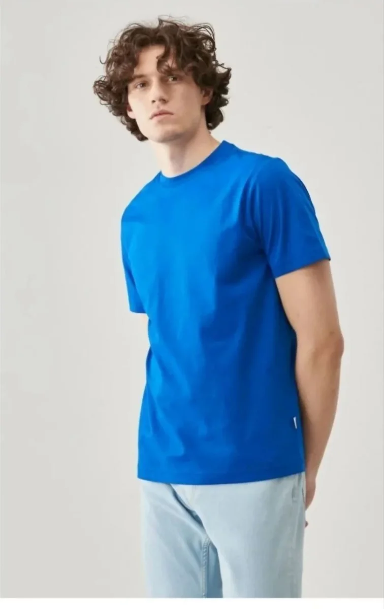 24/1 Düz A Kalite Oversize T-shirt - Mavi -