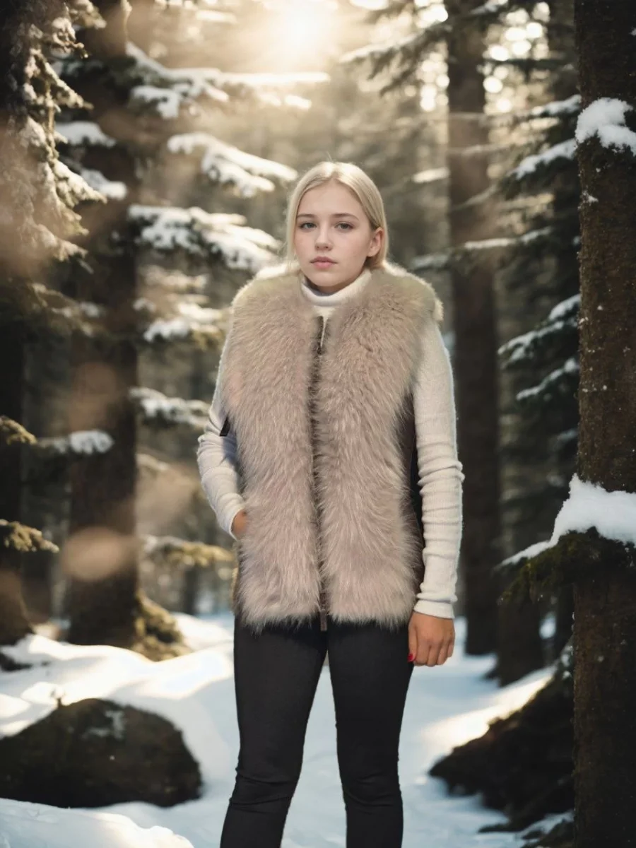 Kolsuz Fermuarlı Yelek - Kahve -