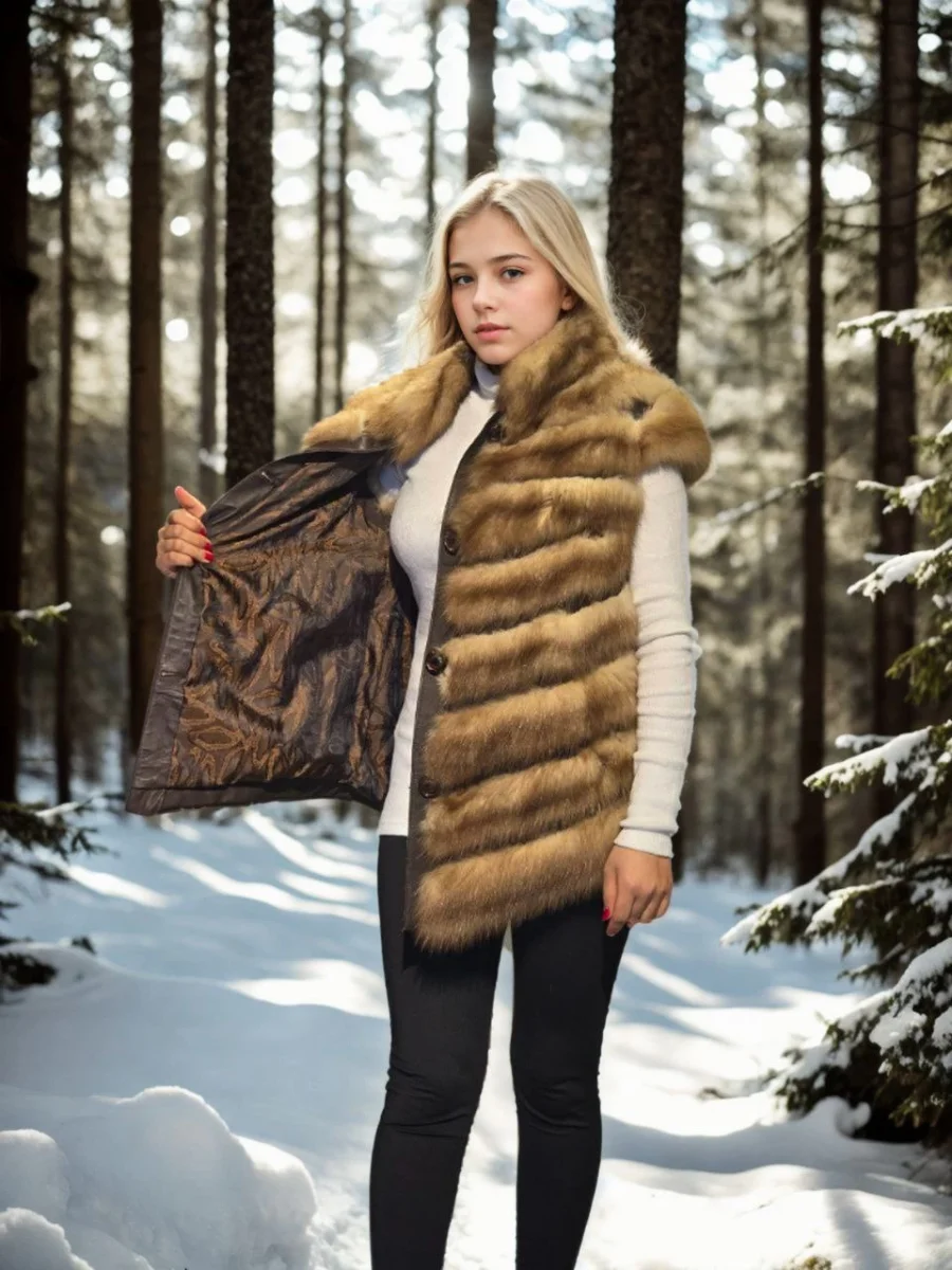 Kolsuz Hakiki Kürk - Kahve -