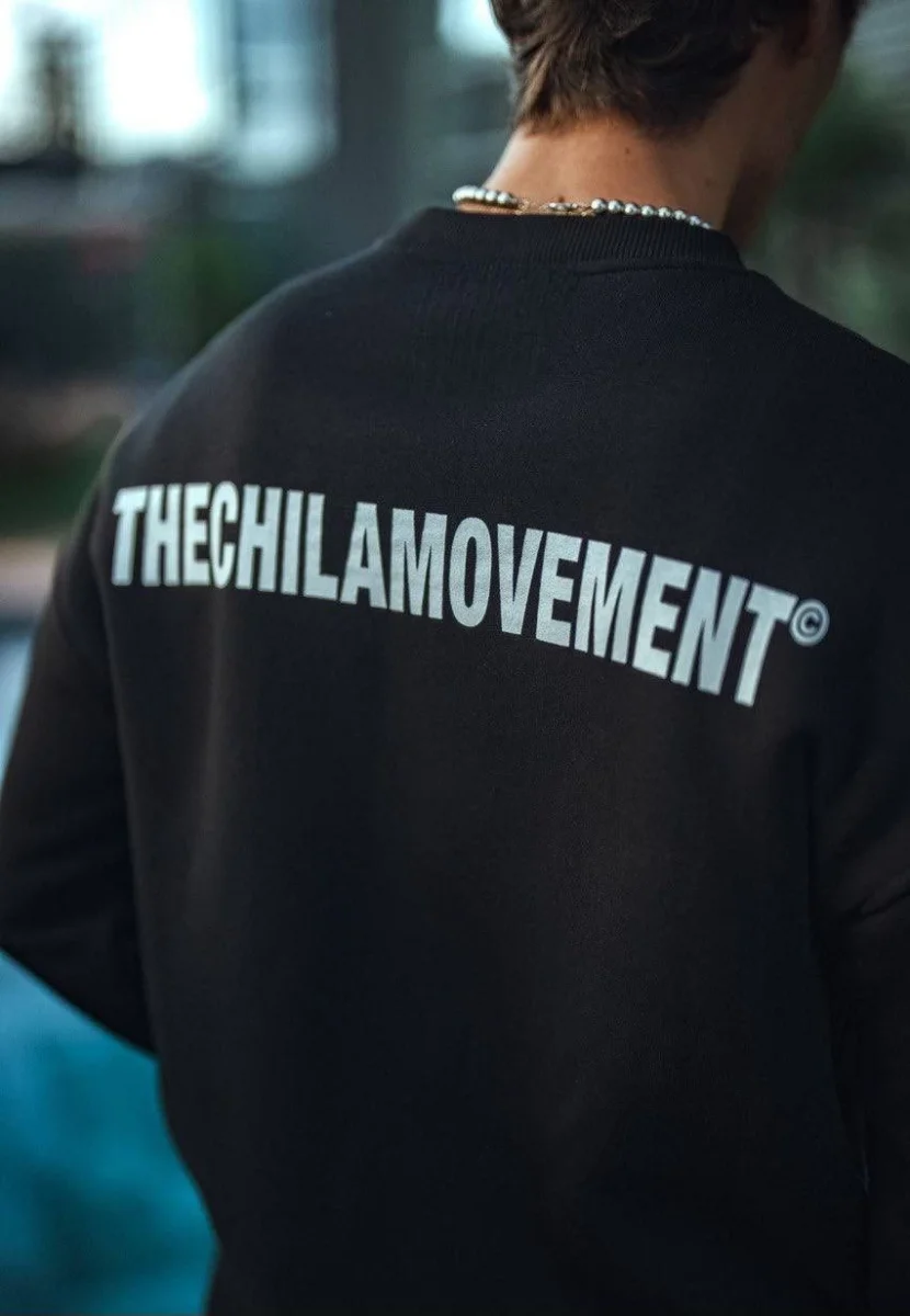 Kışlık Bisiklet Yaka Oversize Baskılı SweatShirt - Siyah -