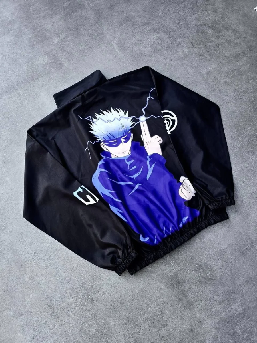 Fermuarlı Dijital Baskılı Rüzgarlık - Siyah -