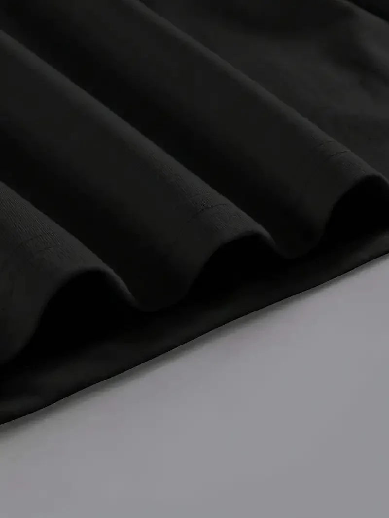 20/1 Penye Compack Baskılı Oversize Kahve Desenli   Kısa Kol Yazlık T-shirt - Siyah -