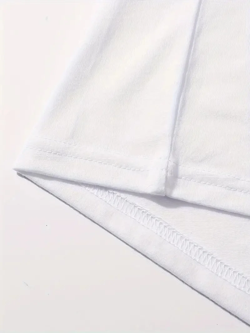 20/1 Penye Compack Baskılı Oversize Kahve Desenli   Kısa Kol T-shirt - Beyaz -