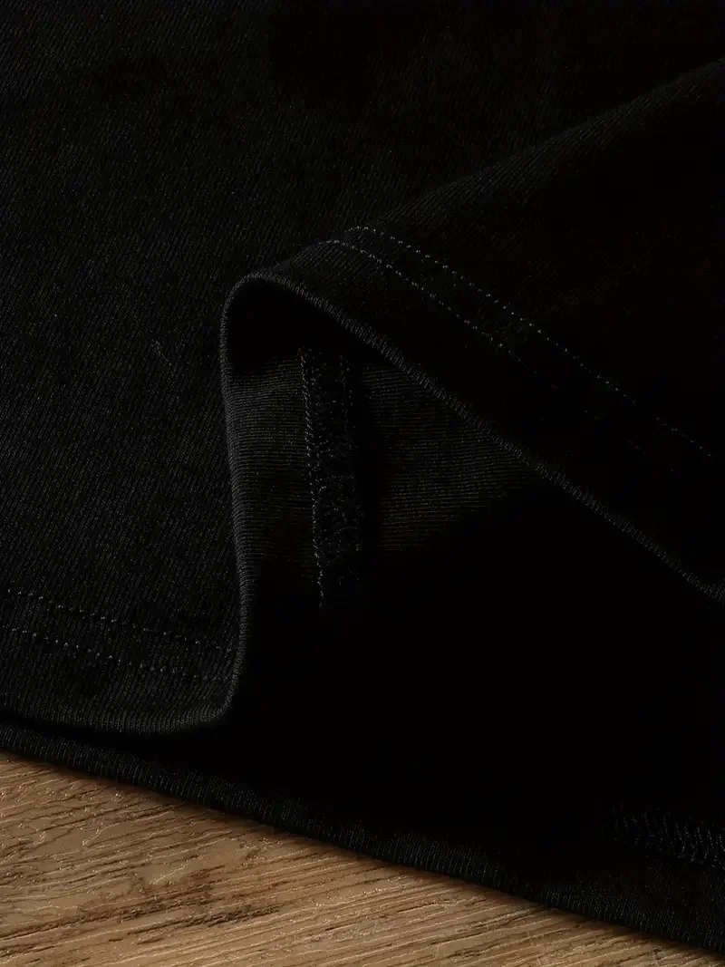 20/1 Penye Compack Ayı Baskılı Oversize Bisiklet Yaka Kısa Kol T-shirt - Siyah -