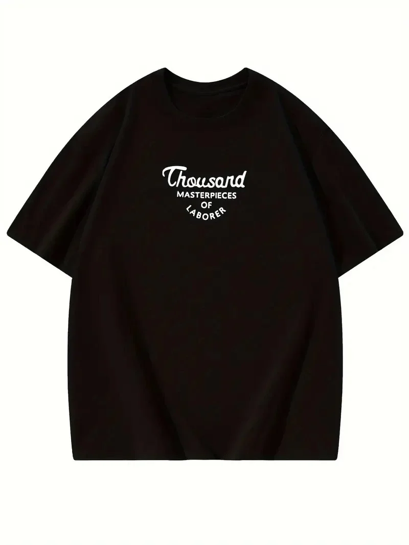 Thousand Ön Arka Baskılı Oversize Bisiklet Yaka T-shirt - Siyah -