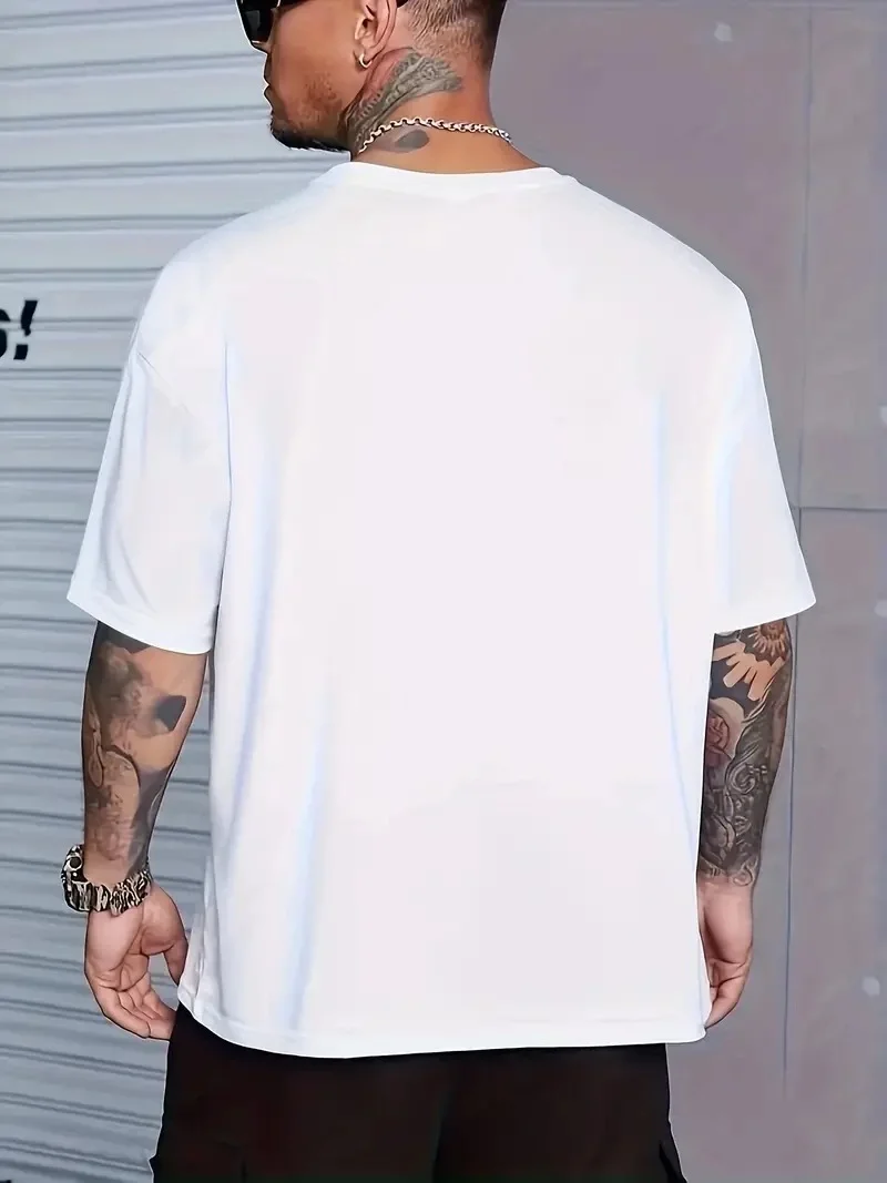 Eşsiz Baskı Tasarımlı Şık Büyük Beden   Tişörtü Beyaz -