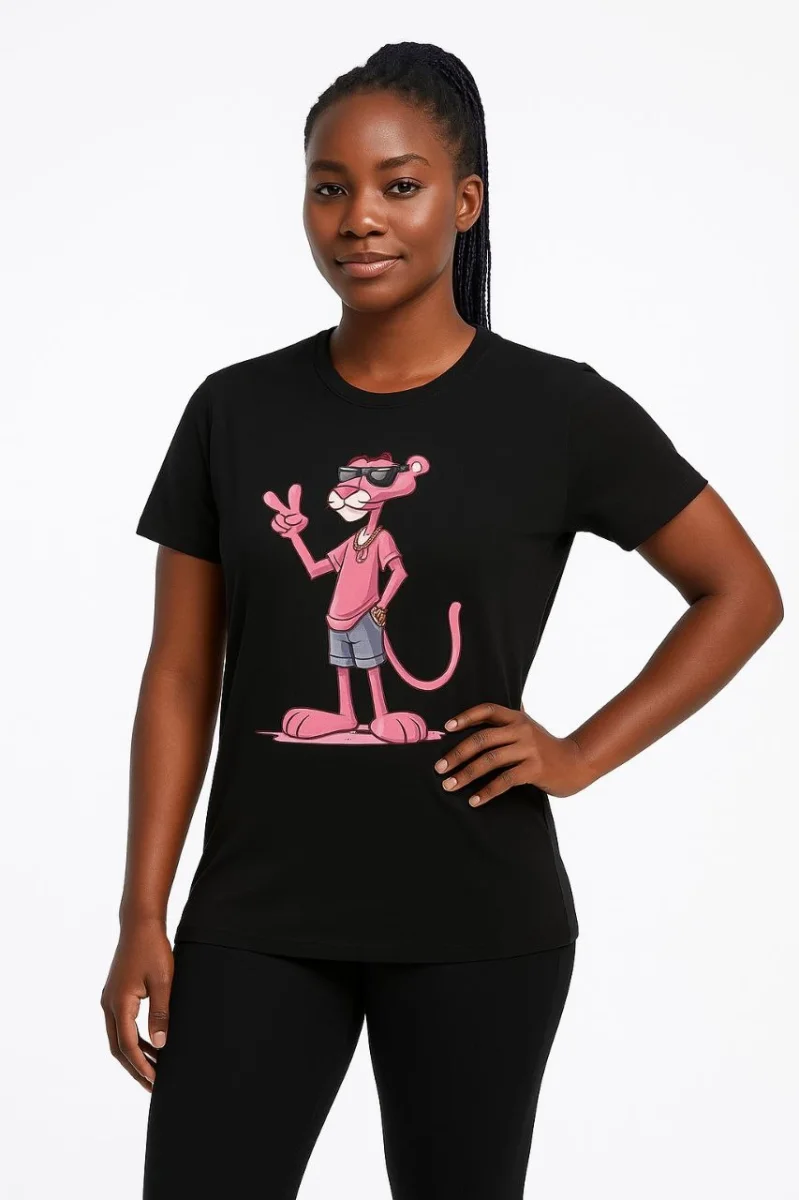 Bisiklet Yaka Kısa Kollu Baskılı T-shirt - Siyah -