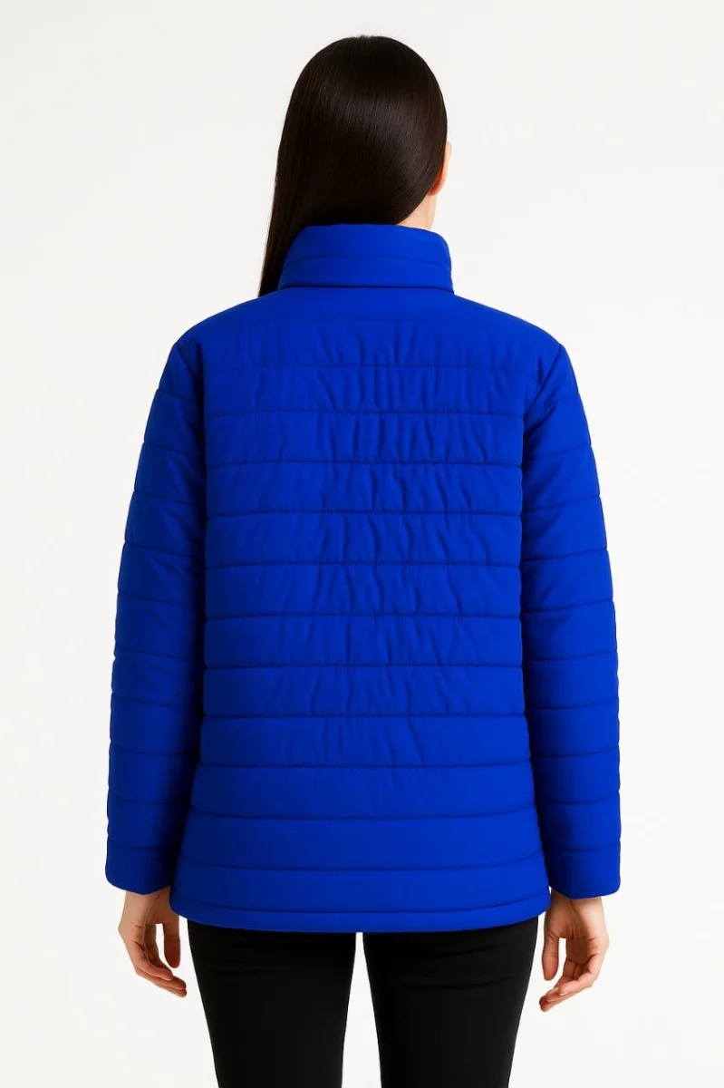 Bomber Mont Ceket – Su İtici Kumaş, Kapitone Astarlı, Fermuarlı, Kışlık - Saks Mavisi -