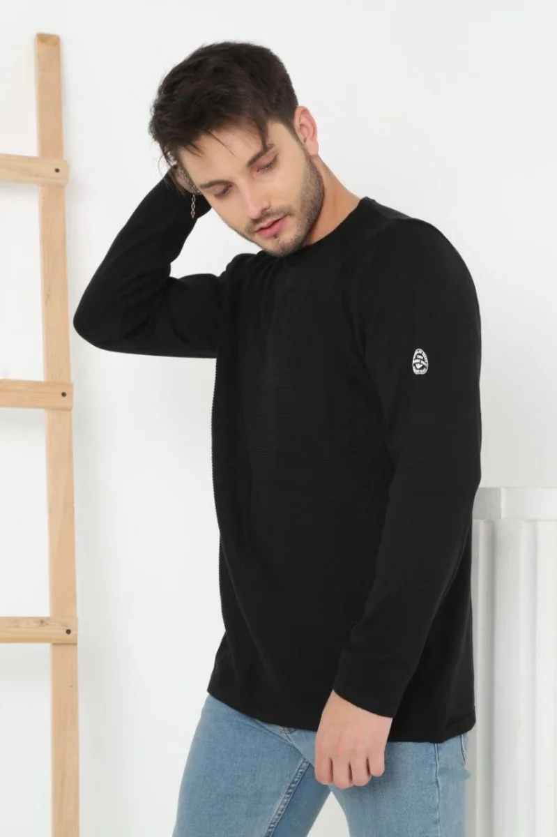 Biskilet Yaka Kolu Armalı - Siyah