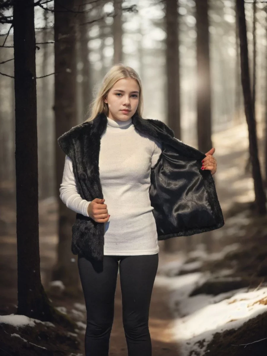 Kolsuz Hakiki Kürk - Siyah