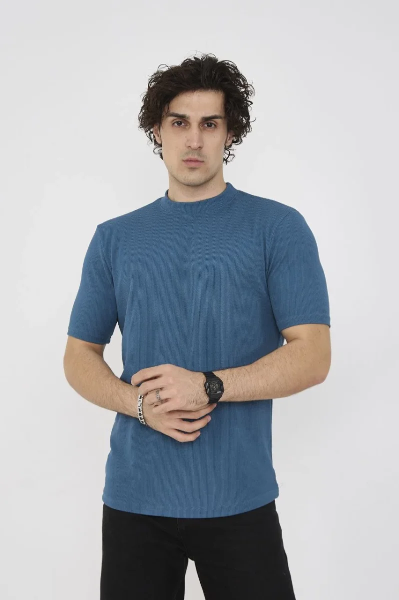 Bisiklet Yaka Slim fit T-Shirt- Turkuaz