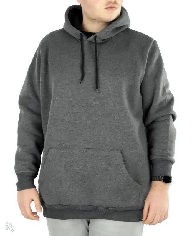 Uzun Kol Kapşonlu Basic Sweatshirt hoodie - Füme