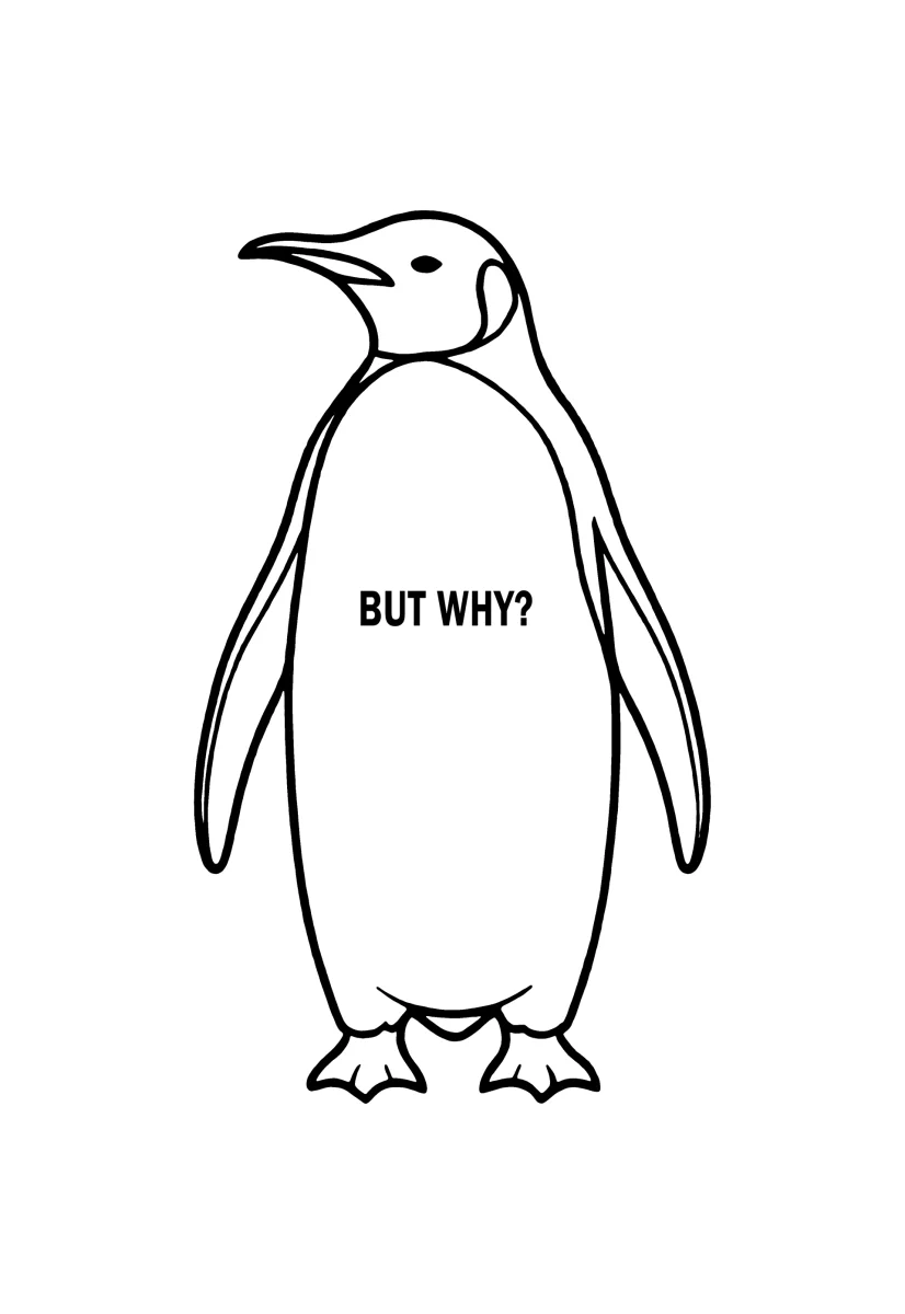 Erkek Nihilist Penguen Özel Tasarım Oversize Bisiklet Yaka Tişört - Beyaz