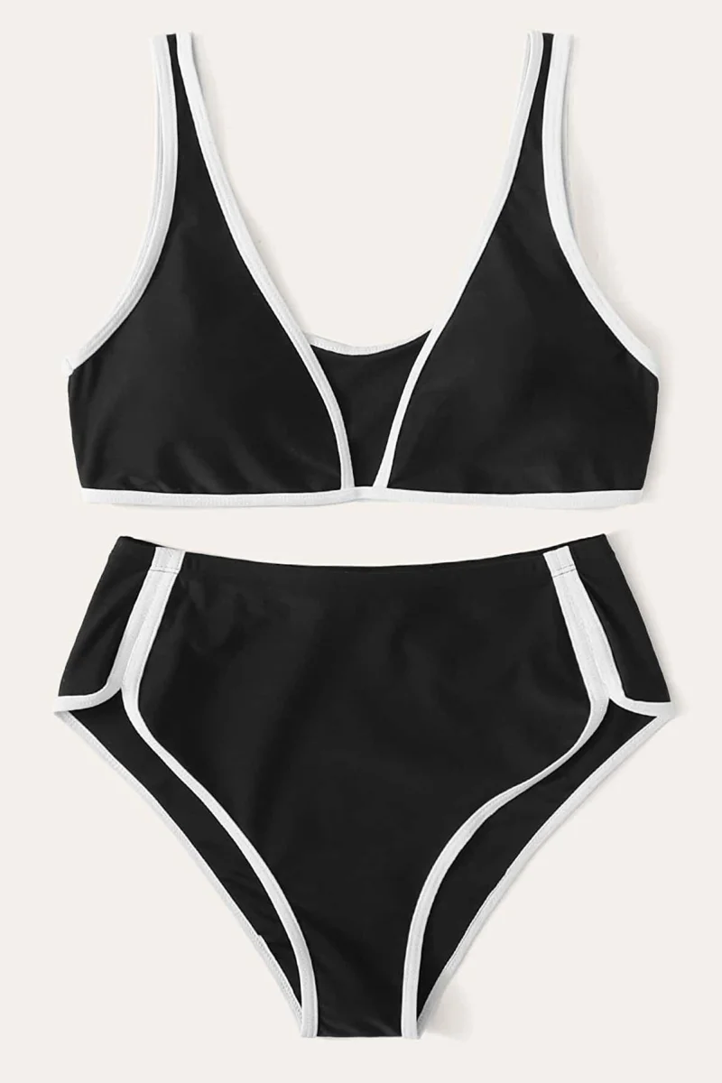 Kadın Siyah Pedli Yüksel Bel Sütyen Külot Takımı