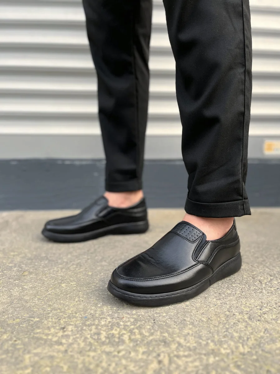JY0410 Classique Bağcıksız Cilt Erkek Günlük Klasik Ayakkabı CST - Siyah