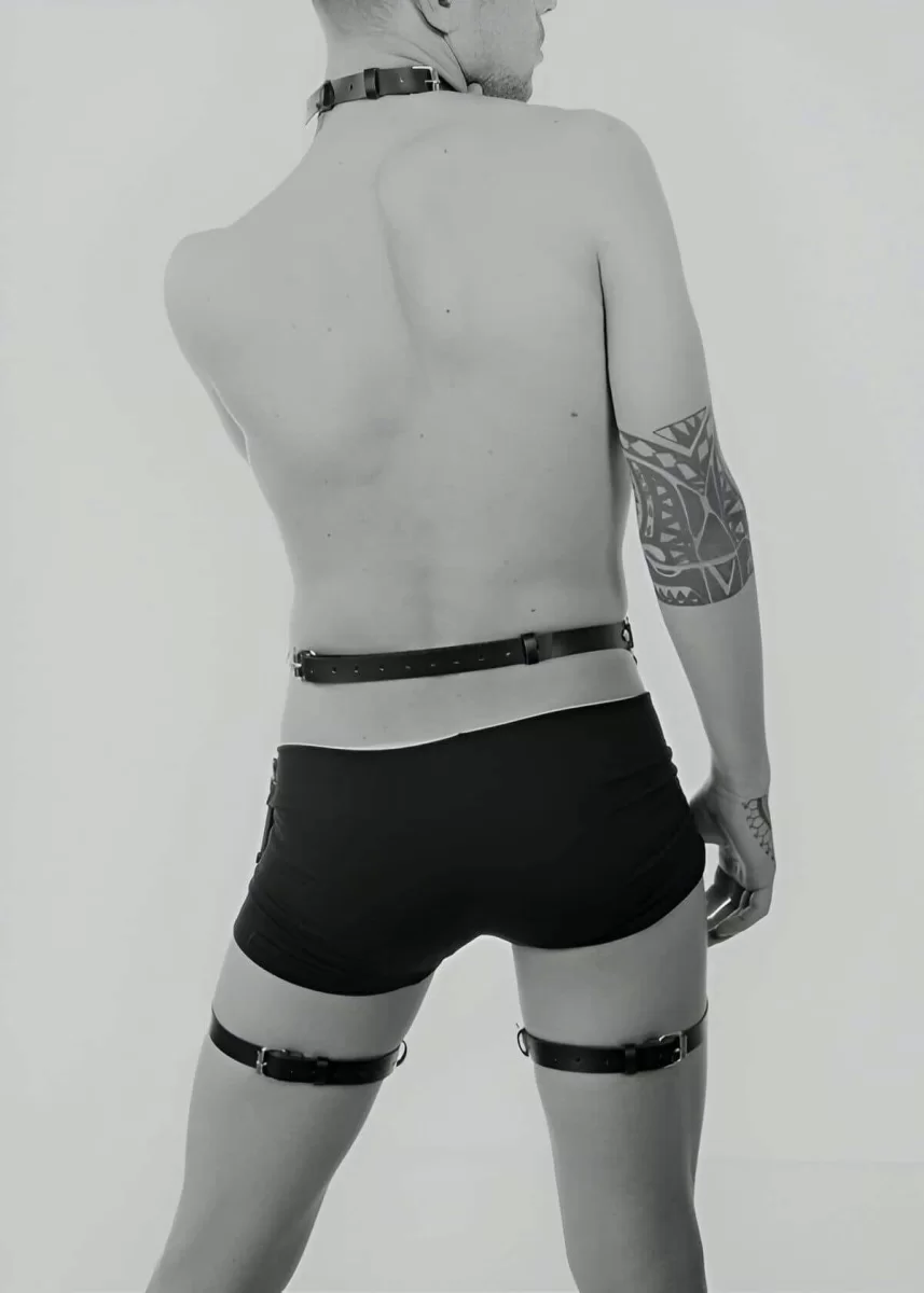 Deri Erkek  Jartiyer Harness Fantazi Giyim - Brfm34