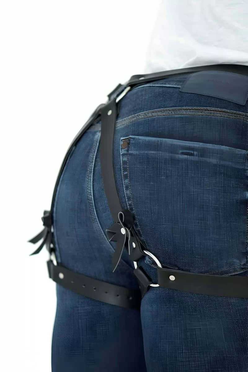 Fiyonklu Erkek  Bel Ve Bacak Deri Harness - Brfm89
