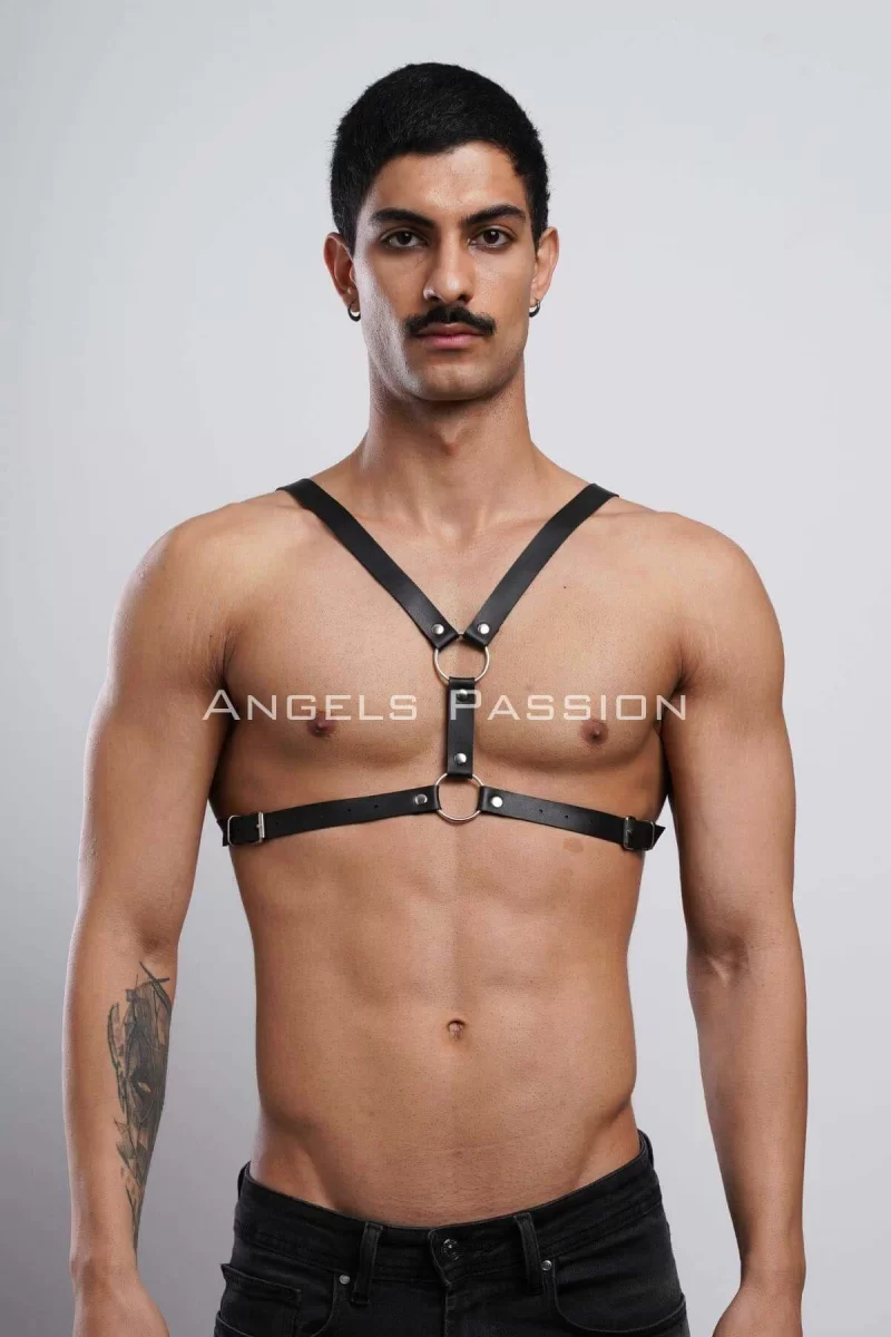 Erkek  Deri Göğüs Harness, Erkek  Fantazi Giyim, Clubwear, Partywear - Brfm44