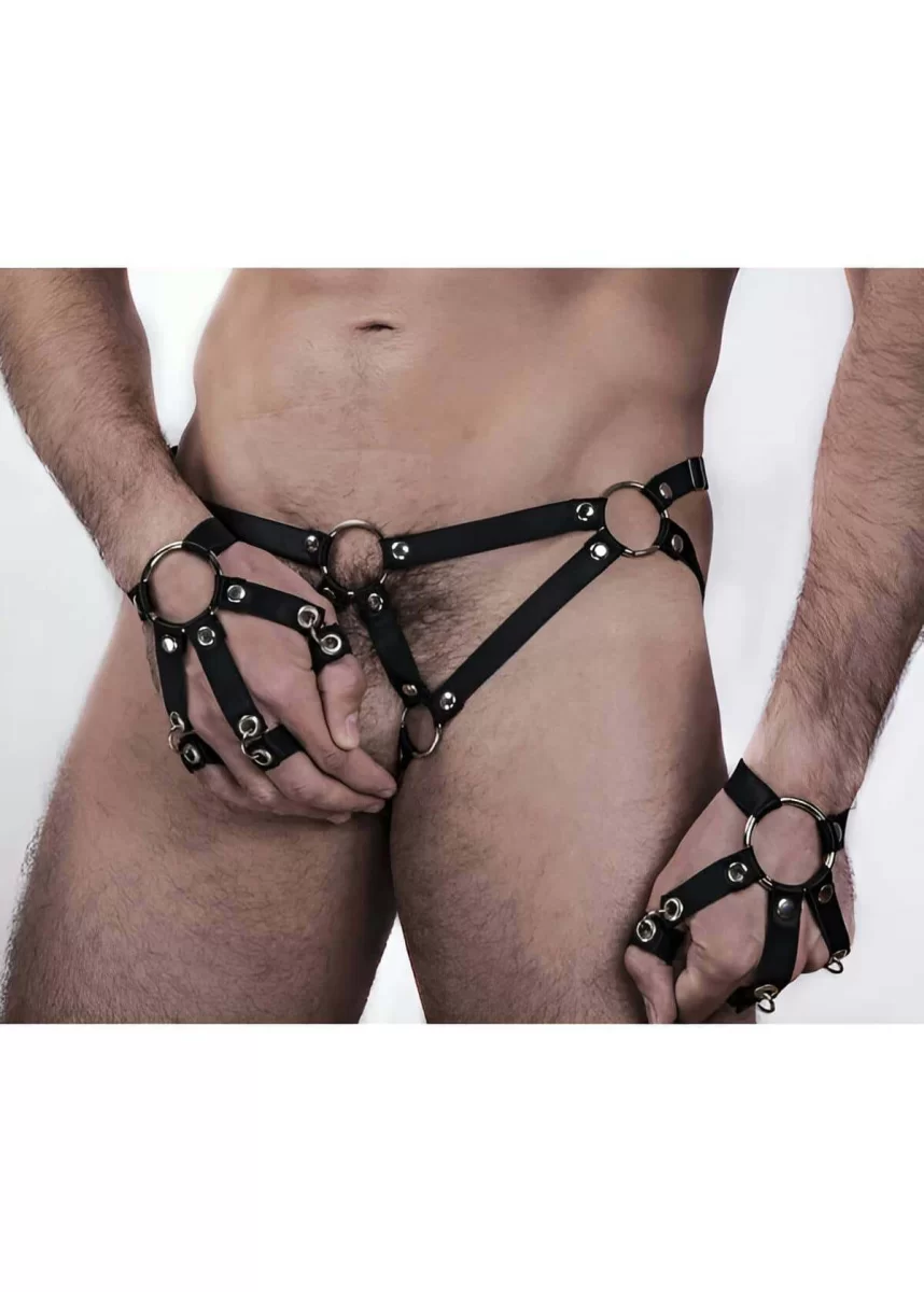 Gay Külot Seksi Lastik Harness Ve Bileklik - Brfm67