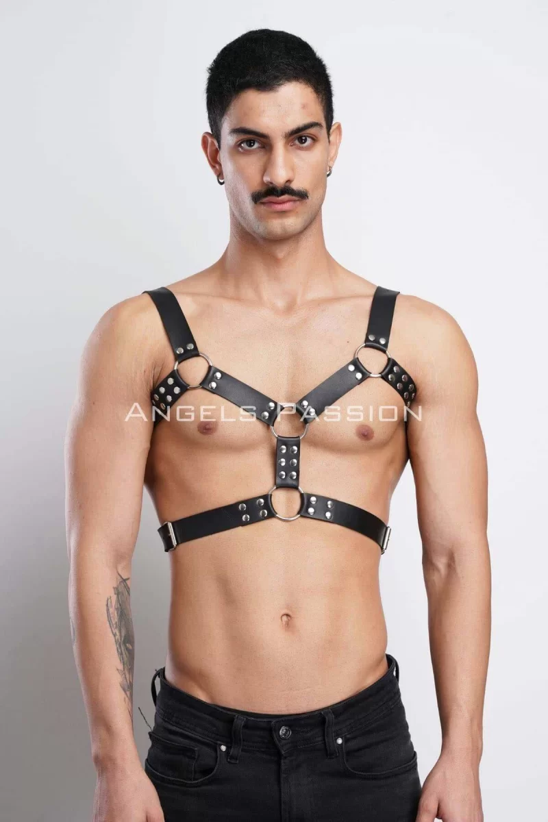 Erkek  Deri Göğüs Harness, Erkek  Parti Akseuar, Partywear - Brfm78
