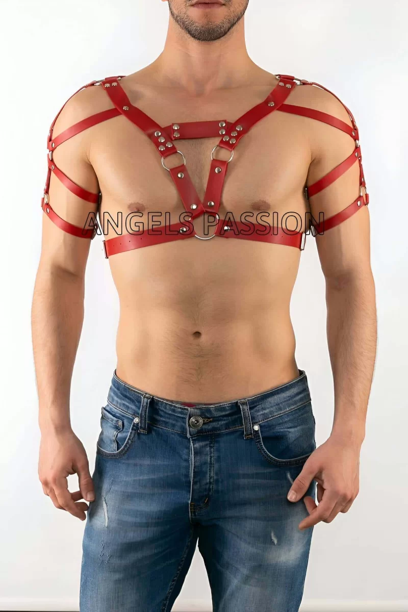Deri Erkek  Göğüs, Omuz Harness, Erkek  Dansçı Giyim - Brfm6