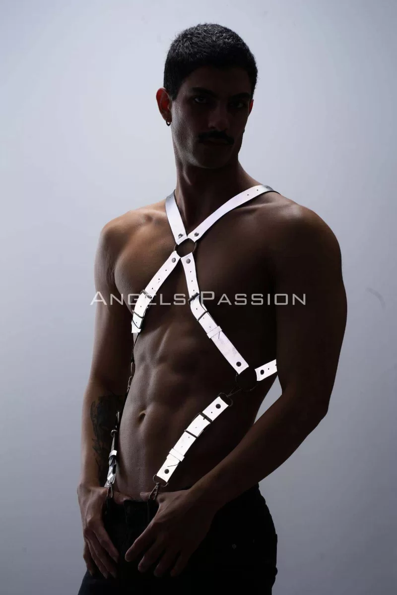 Reflektörlü (karanlıkta Parlayan) Pantolon Askısı, Reflektörlü Clubwear, Göğüs Harness - Brfm84
