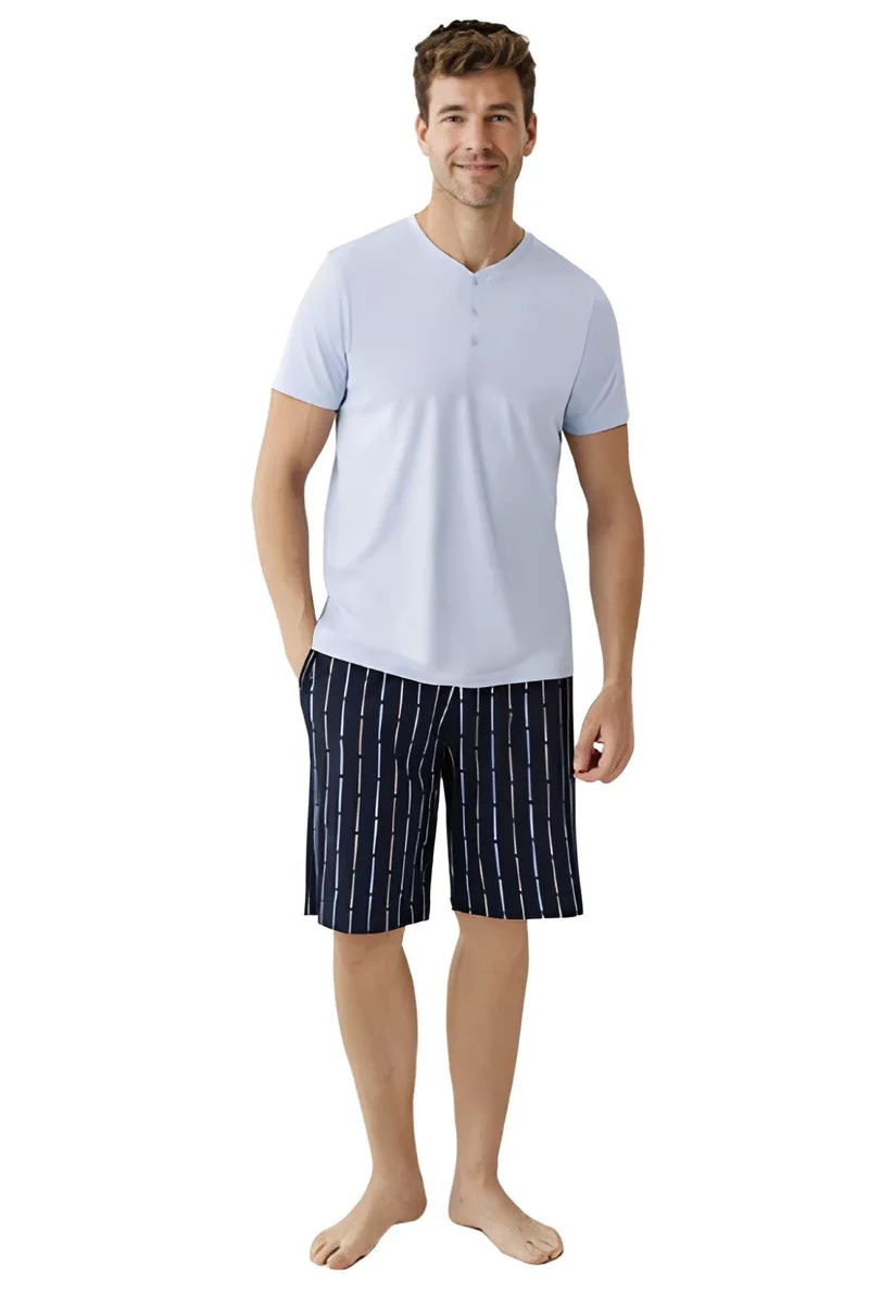 Gömlek Pijama Şort Takım Kadın Ar3578-s