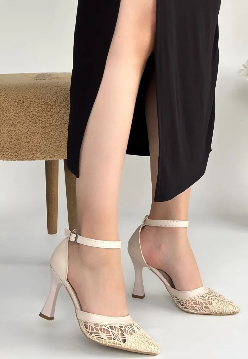 Hejja Bej Cilt Tül Detaylı Topuklu Ayakkabı