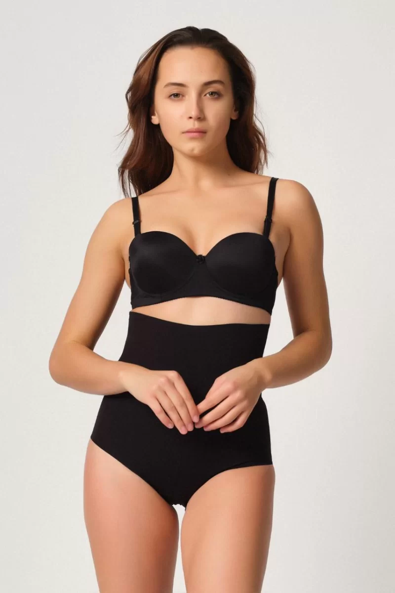 Siyah Mı Emay 2708 Lazer Yüksek Bel Kesim Slip Hayalet Korse