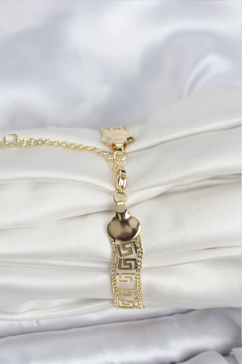 316L Çelik Gold Renk Labirent Model Kadın Bileklik