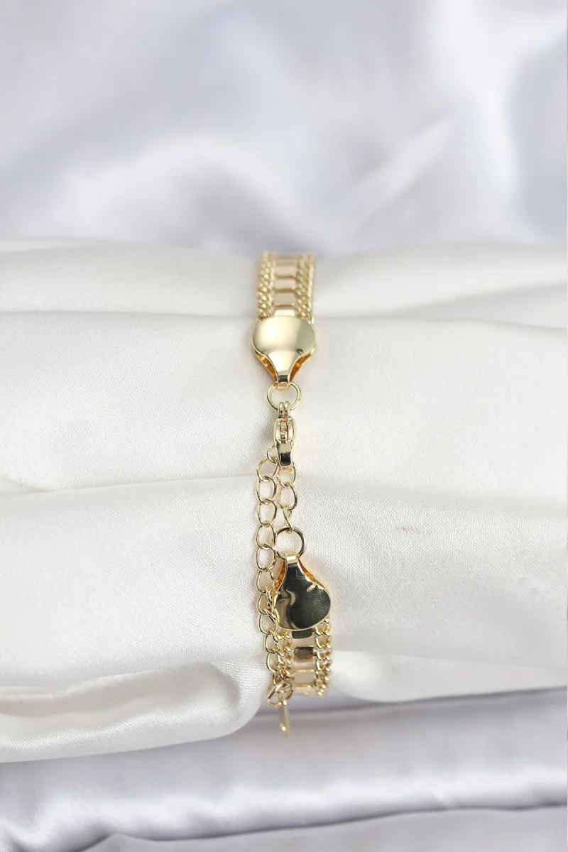 316L Çelik Gold Renk Pullu Zincir Model Kadın Bileklik