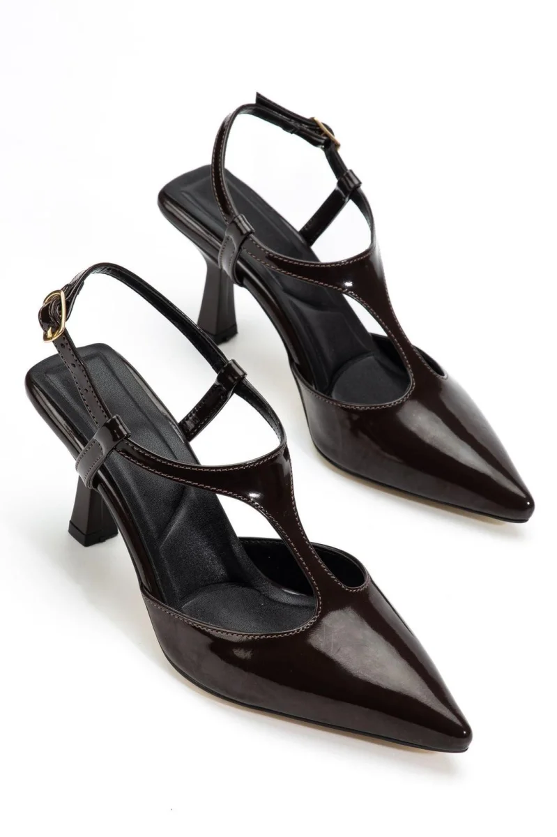 Tula Kahverengi Rugan Topuklu Ayakkabı