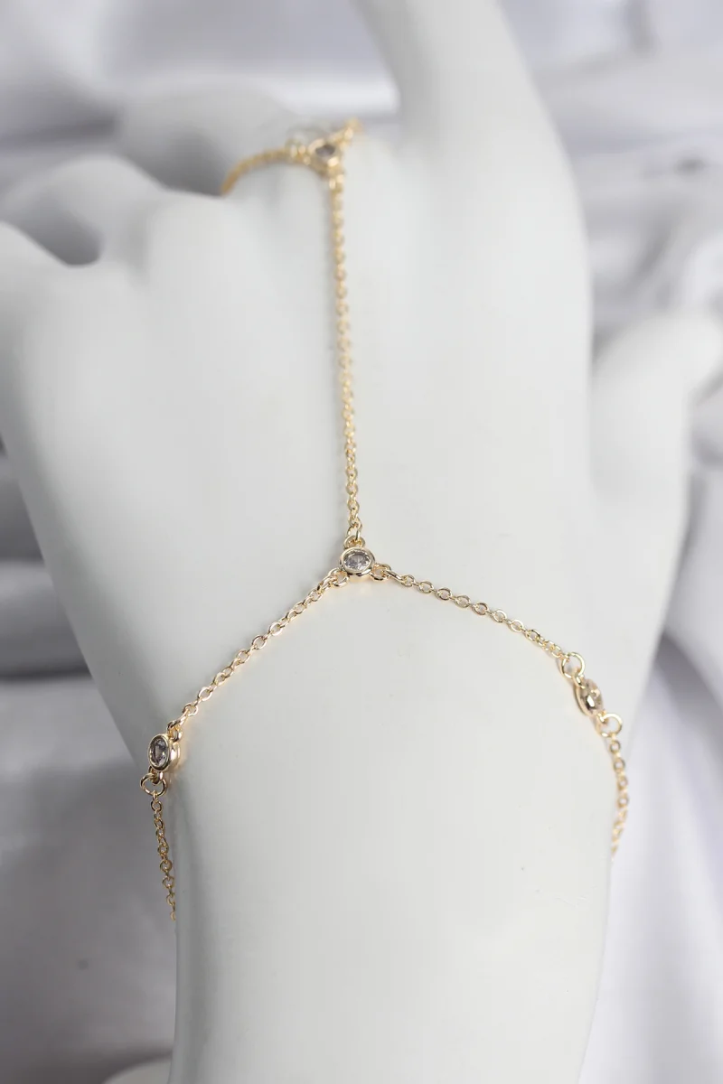 Pirinç Gold Renk Zirkon Taşlı Kadın Şahmeran