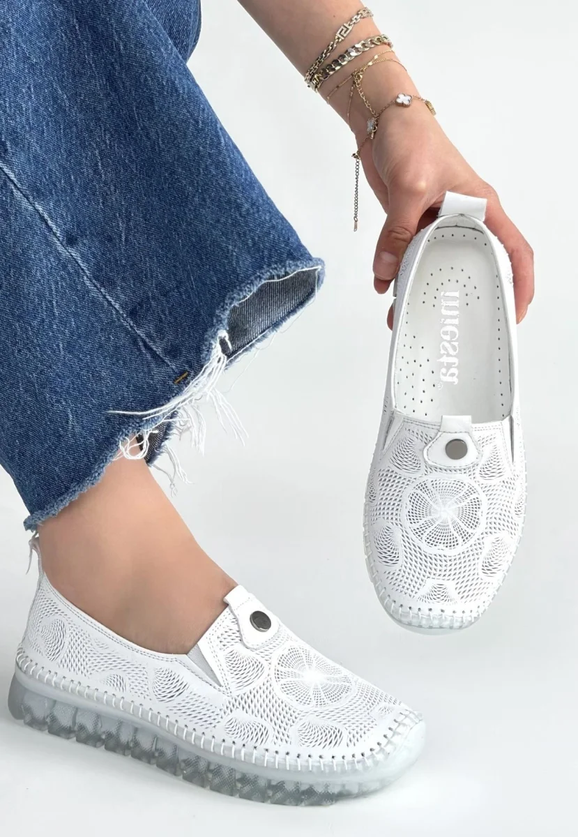 Rinna Beyaz Deri Spor Ayakkabı