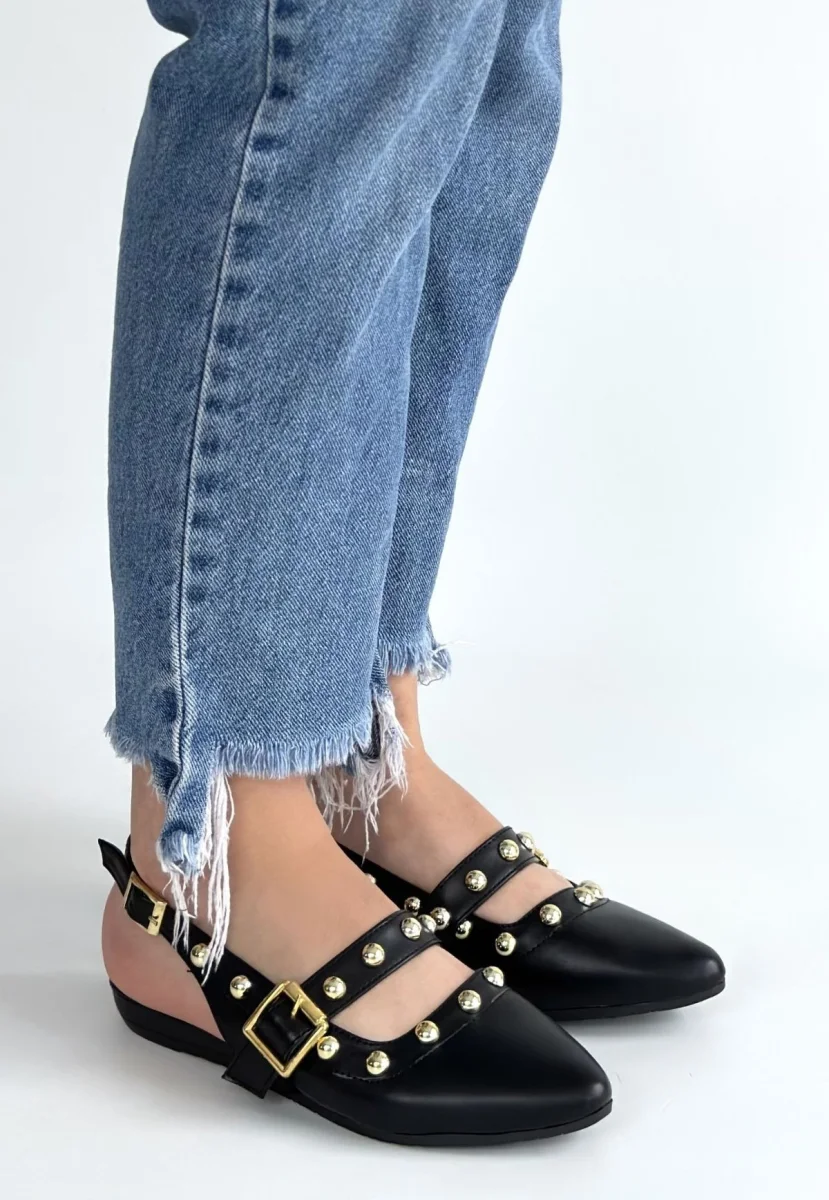 Jorwi Siyah Cilt Babet Ayakkabı