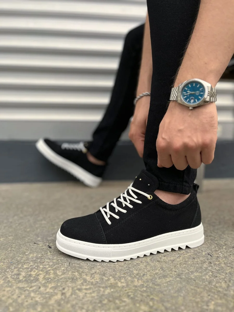 JY152 Cool Bağcıklı Süet Erkek Günlük Spor Klasik Ayakkabı SBT - Siyah