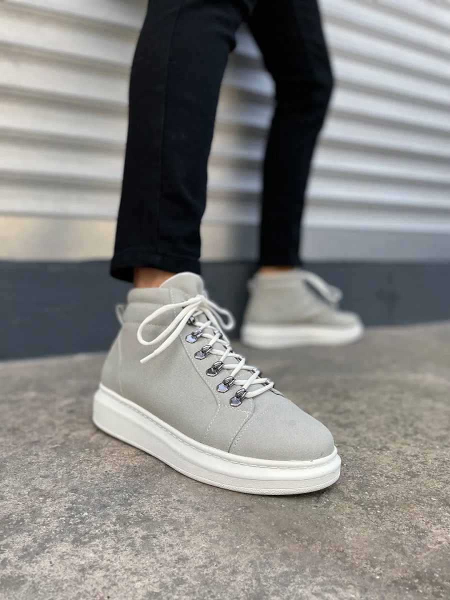 JY206 Ottawa Bağcıklı Ortopedik Taban Süet Erkek Spor Bot SBT - Gri