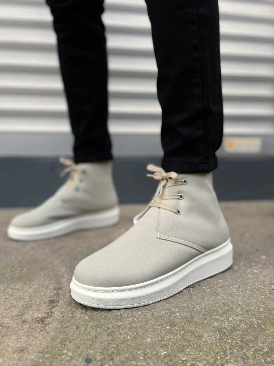 JY207 Oslo Bağcıklı Ortopedik Taban Süet Erkek Spor Bot SBT - Gri