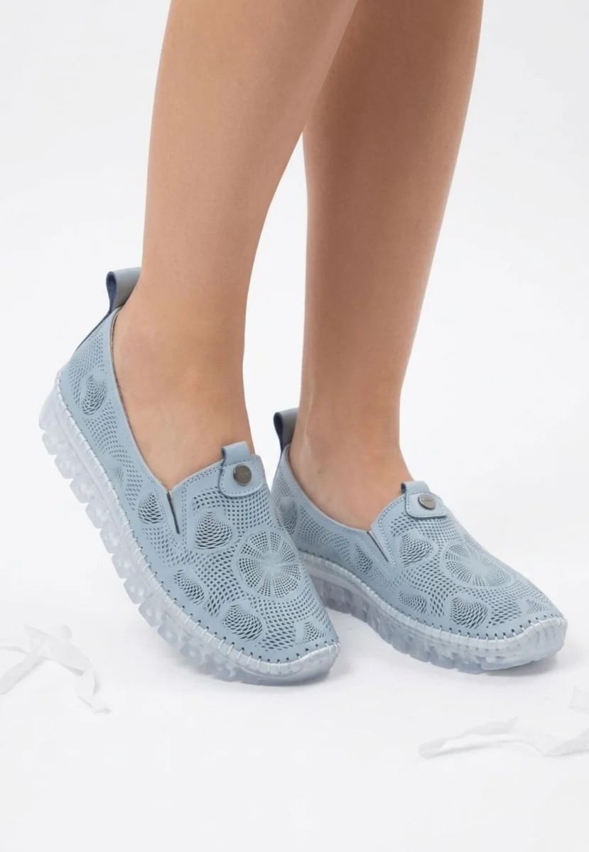 Rinna Mavi Deri Spor Ayakkabı