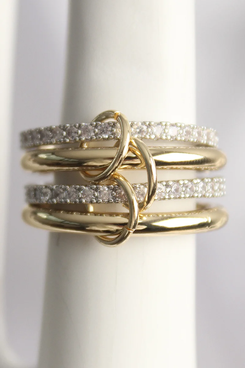 Pirinç Mix Renk Zirkon Taşlı 4'Lü Kadın Yüzük