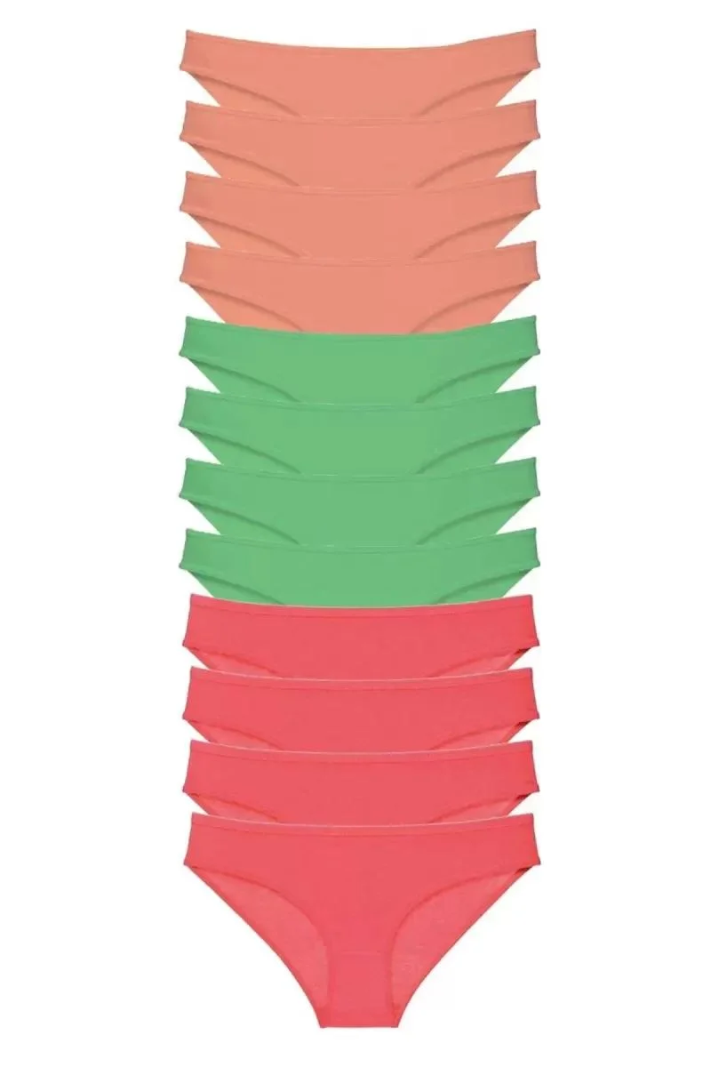 12 Adet Süper Eko Set Likralı Kadın Slip Külot 509